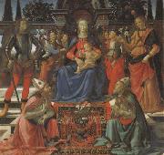 Domenico Ghirlandaio Madonna and Child Enthroned with Four Angels,the Archangels Michael and Raphael,and SS.Giusto and Ze-nobius oil painting reproduction